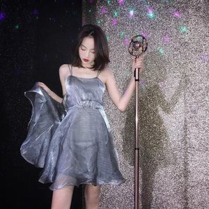 Lace Silver Grey Prom Dress